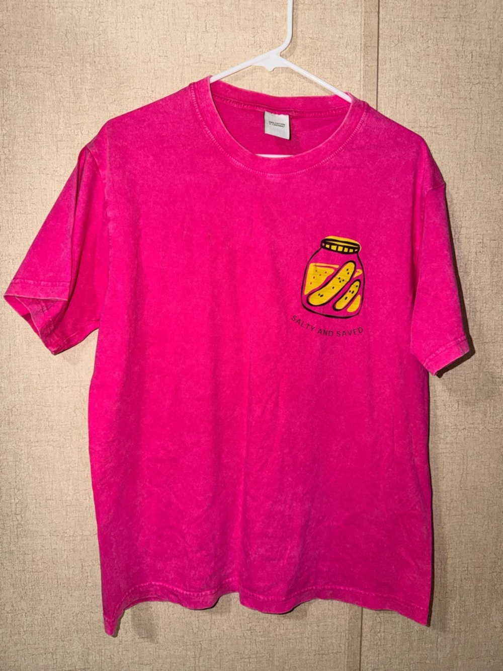 Pickles + Jesus Hot Pink Graphic Tee with Pickle Jar Print